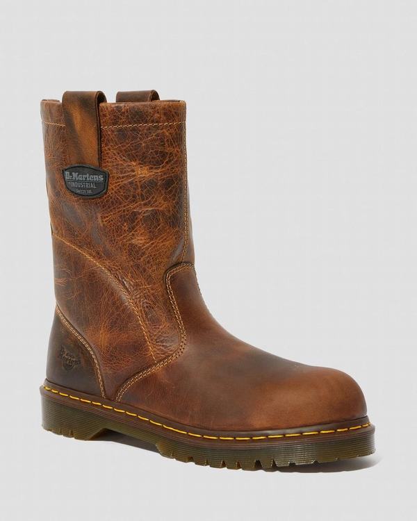 Dr Martens Dámské Pracovní Boty Icon 2295 Steel Toe Hnědé Zelene, CZ-156832